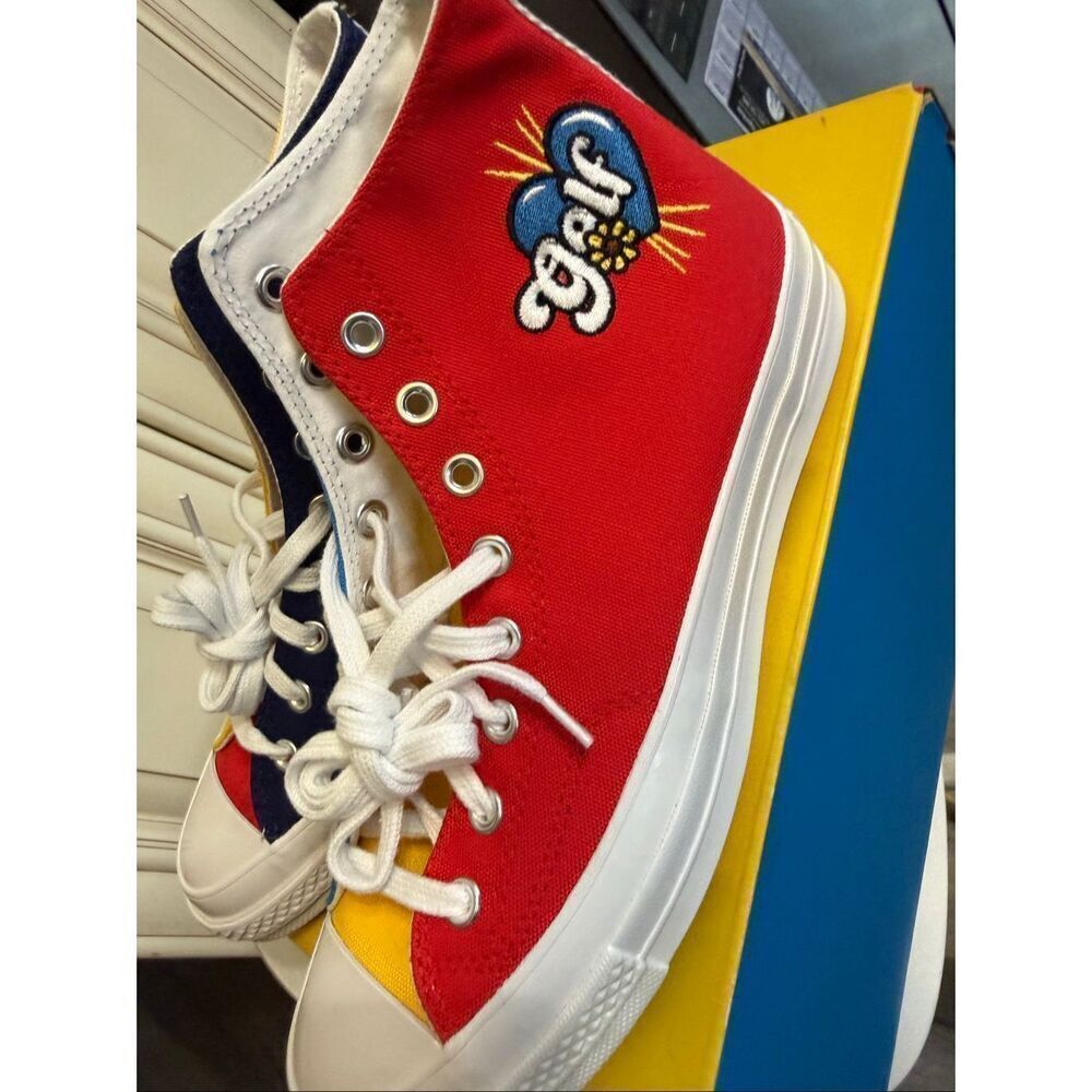 Converse x Golf Wang Chuck 70 Hi Tri-Panel Sneaker Shoes Men's 8.5 Women's 10.5